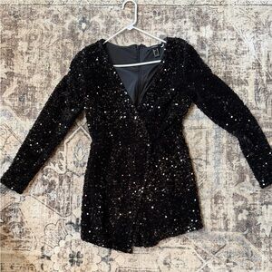 Forever 21 Sparkling Black Sequin Romper